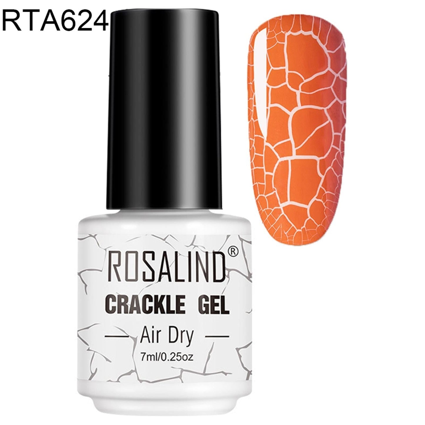 Rosalind RTA624 Crackle Gel Smalto Semipermanente con Effetto Crepaccio Formula Antigraffio e Anti-Scheggiatura 7ml