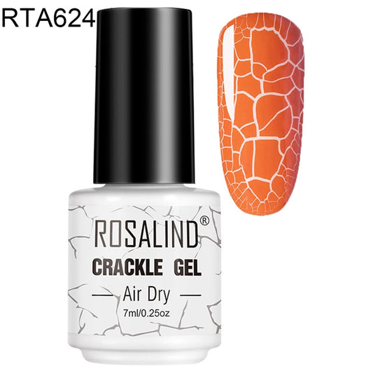 Rosalind RTA624 Crackle Gel Smalto Semipermanente con Effetto Crepaccio Formula Antigraffio e Anti-Scheggiatura 7ml