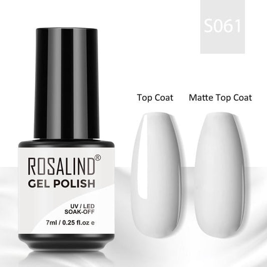Rosalind Gel Polish S061 - Smalto Semipermanente con Top Coat e Matte Top Coat Alta Densità di Pigmenti 7ml UV/LED Soak Off Formula Antigraffio e Anti-Scheggiatura