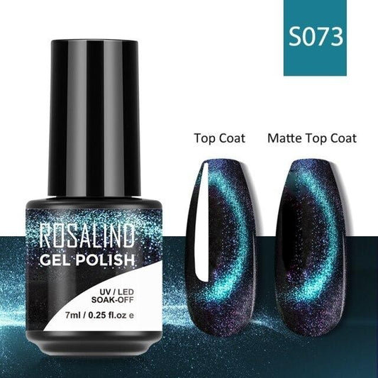 Rosalind Gel Polish S073 - Smalto Semipermanente con Top Coat e Matte Top Coat Alta Densità di Pigmenti 7ml UV/LED Soak Off Formula Antigraffio e Anti-Scheggiatura