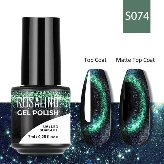 Rosalind Gel Polish S074 - Smalto Semipermanente con Top Coat e Matte Top Coat Alta Densità di Pigmenti 7ml UV/LED Soak Off Formula Antigraffio e Anti-Scheggiatura