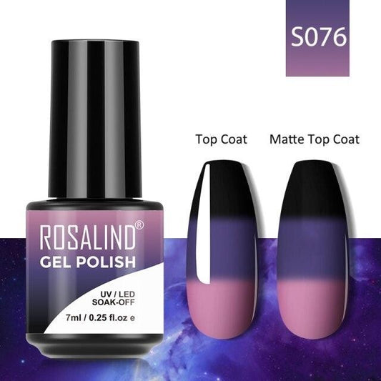 Rosalind Gel Polish S076 - Smalto Semipermanente con Top Coat e Matte Top Coat Alta Densità di Pigmenti 7ml UV/LED Soak Off Formula Antigraffio e Anti-Scheggiatura