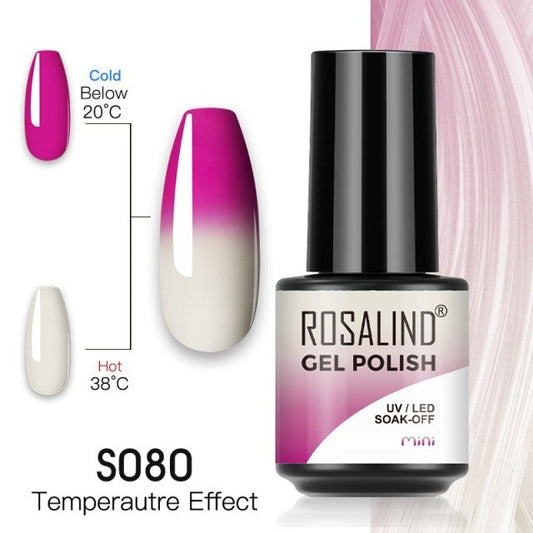 Rosalind Gel Polish S80 - Smalto Semipermanente con Top Coat e Matte Top Coat Alta Densità di Pigmenti 7ml UV/LED Soak Off Formula Antigraffio e Anti-Scheggiatura
